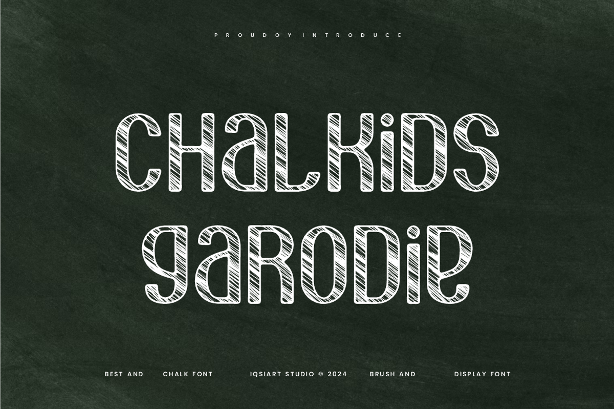 Chalkids Garodie - Marker Font, a Sans Serif Font by Iqsiart Studio (Photo 1 of 6)