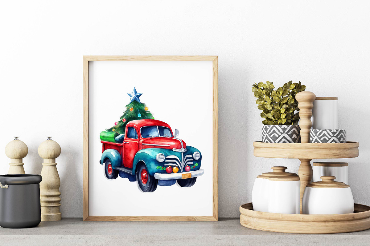 Watercolor Christmas Truck- PNG, an Arts & Entertainment Photo by Wow Magic (Photo 4 of 4)