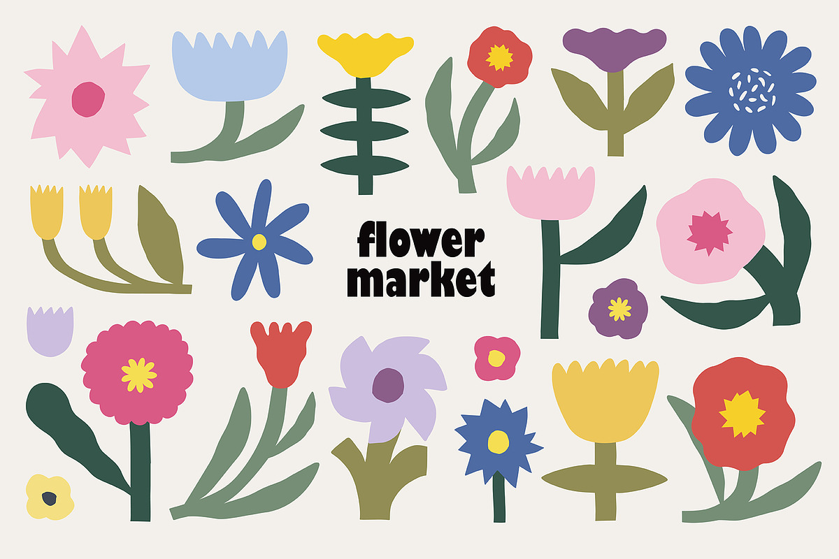 FLOWER MARKET Graphics Collection, a Pattern Graphic by Katerina Osa (Photo 1 of 16)