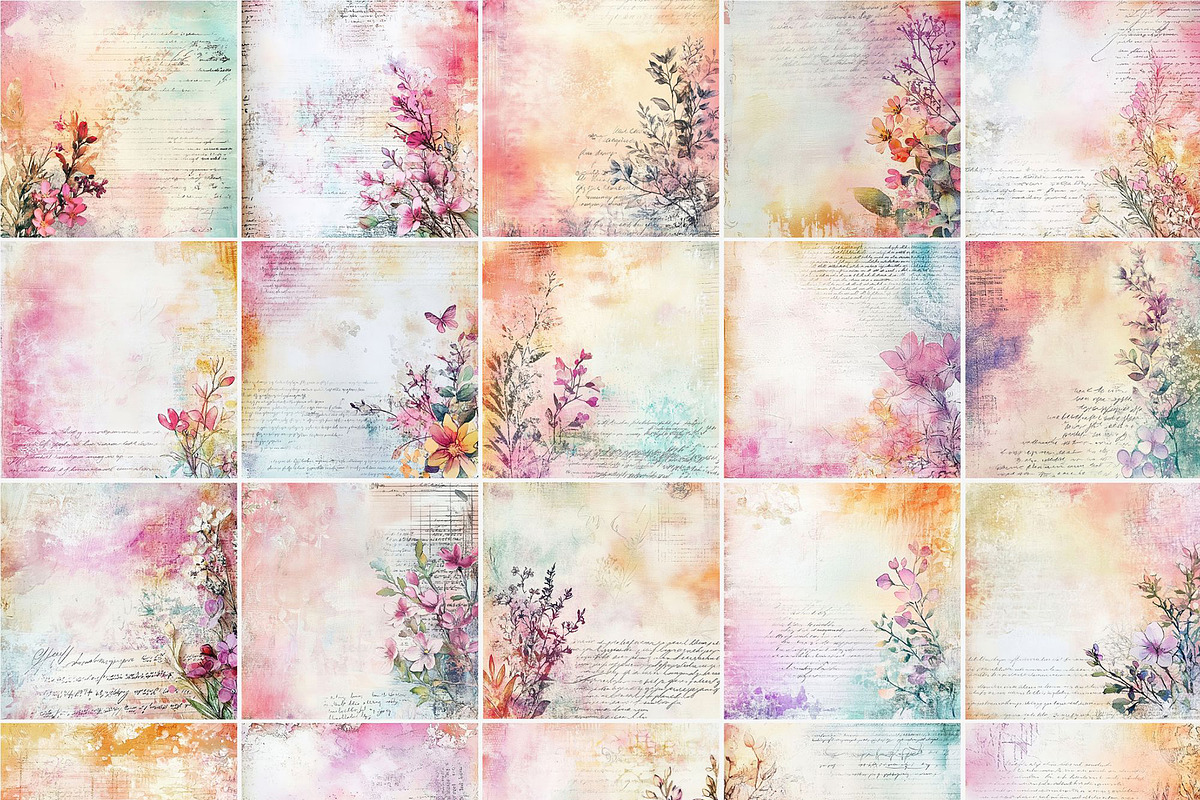 Floral Distressed Backgrounds, a Decorative Illustration by pictures for you (Photo 10 of 36)