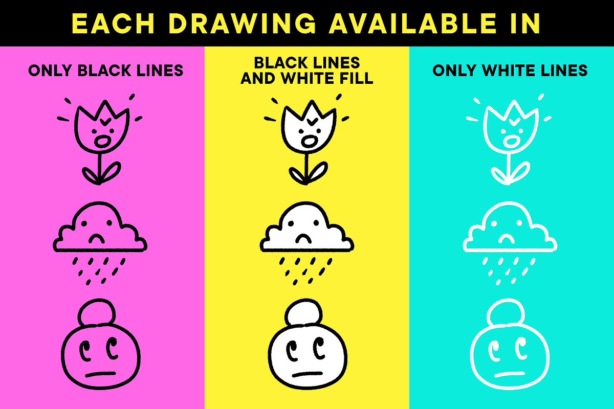 Anti-CUTE | Doodles & GIF Pack, an Emoji Icon by Iris Atelier (Photo 3 of 6)