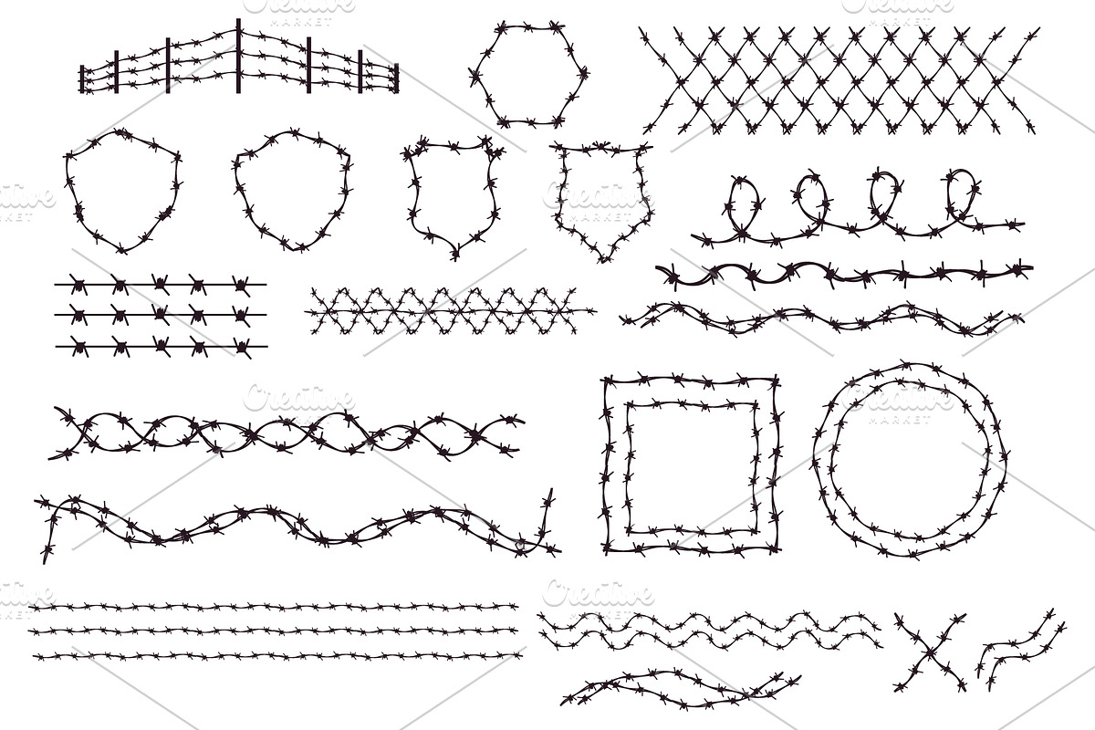 Barbed Wire Design kit, an Illustration by e-artdesign