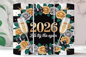 Coquette New Year 2026 Tumbler Wrap, a Background Photo by LamanAzalea