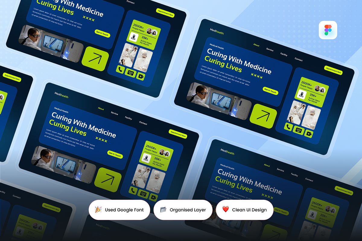 Medical & Healthcare  Hero Header, an UI Kit Template by SquidPixey (Photo 2 of 3)