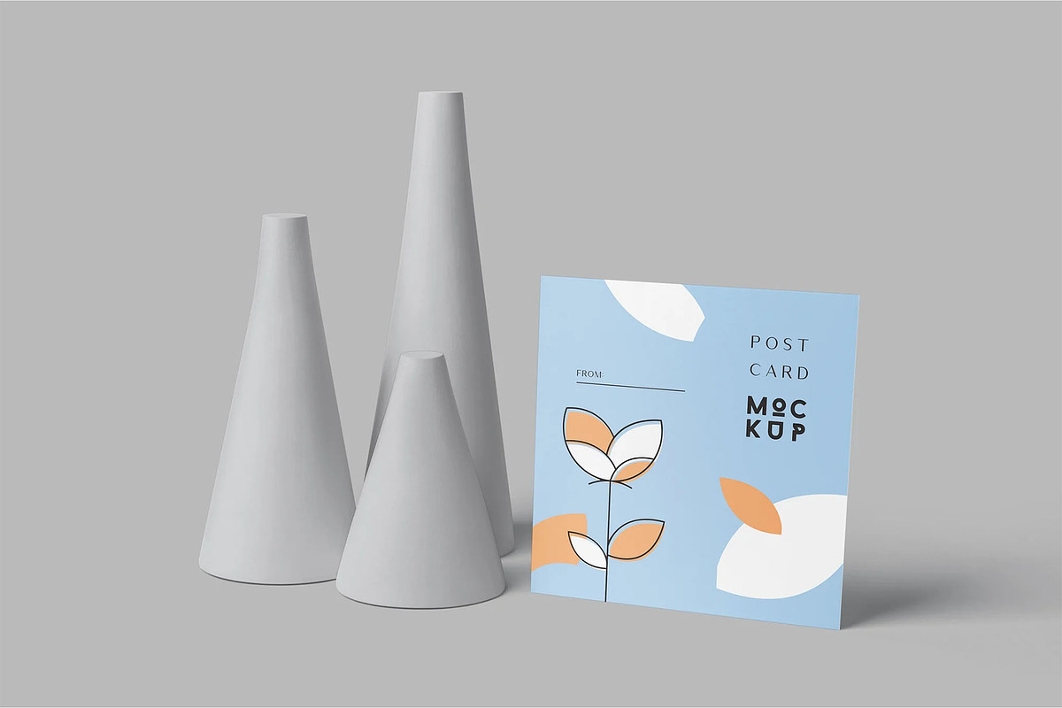 Square Post Card Mockups, an Advertising Mockup by megostudi0 (Photo 6 of 7)