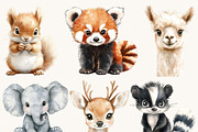 Watercolor Woodland Portraits, an Animal Illustration by Design Scotch (Thumbnail 3 of 7)