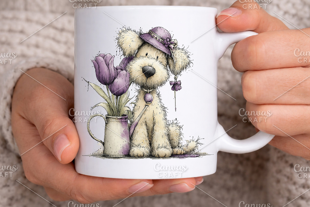 Whimsical Spring Dogs Clipart Bundle, an Illustration by Canvas Craft (Photo 4 of 7)