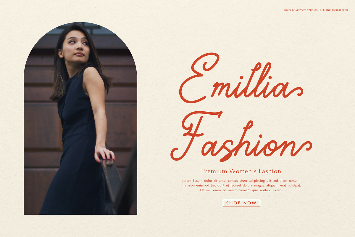 Marylona | Monoline Script font, a Script Font by gracetype_studio (Photo 5 of 12)