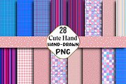 Cute Hand-Drawn Background Bundle, an Illustration by CraftArtStudio (Thumbnail 1 of 3)