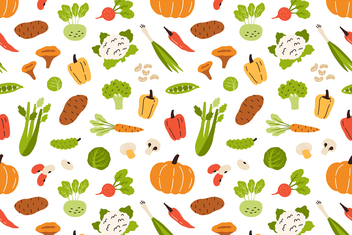 Healthy food seamless patterns, a Pattern Graphic by Good Studio (Photo 7 of 12)