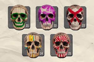 25 Wooden Skull Arts