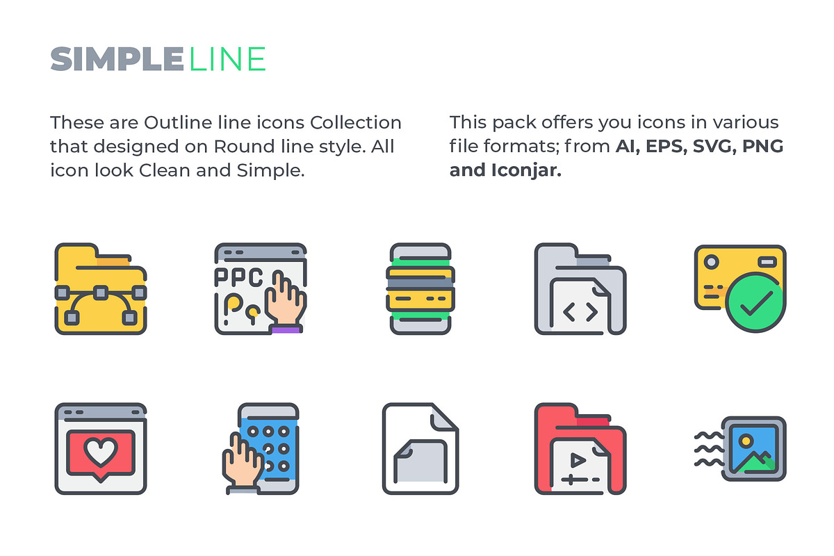 750 Simple Line Icon x2, an Outline Icon by Just Icon (Photo 2 of 8)