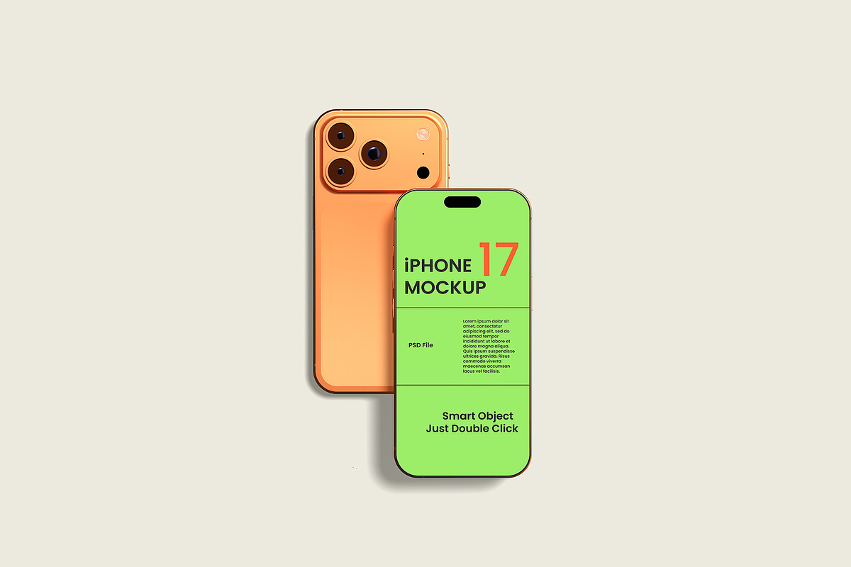 iPhone 17 Pro Mockup, an iPhone Mockup by Graphicbars (Photo 3 of 12)