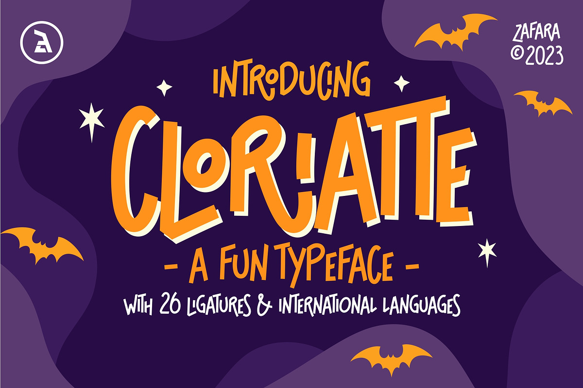 Cloriatte - A Fun Typeface, a Sans Serif Font by Zafara Studios (Photo 1 of 9)