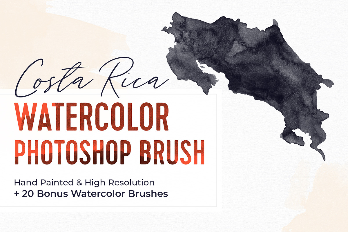 Costa Rica Watercolor PS Brush, a Brush Add-On by Fernwel Creative (Photo 1 of 4)