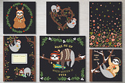Cute Sloths Prints & Patterns, an Animal Illustration by Dasha_D (Thumbnail 10 of 13)