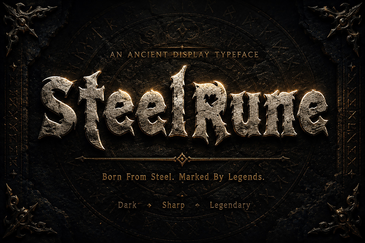 SteelRune – Gothic Display Font, a Slab Serif Font by Wow Magic (Photo 3 of 4)