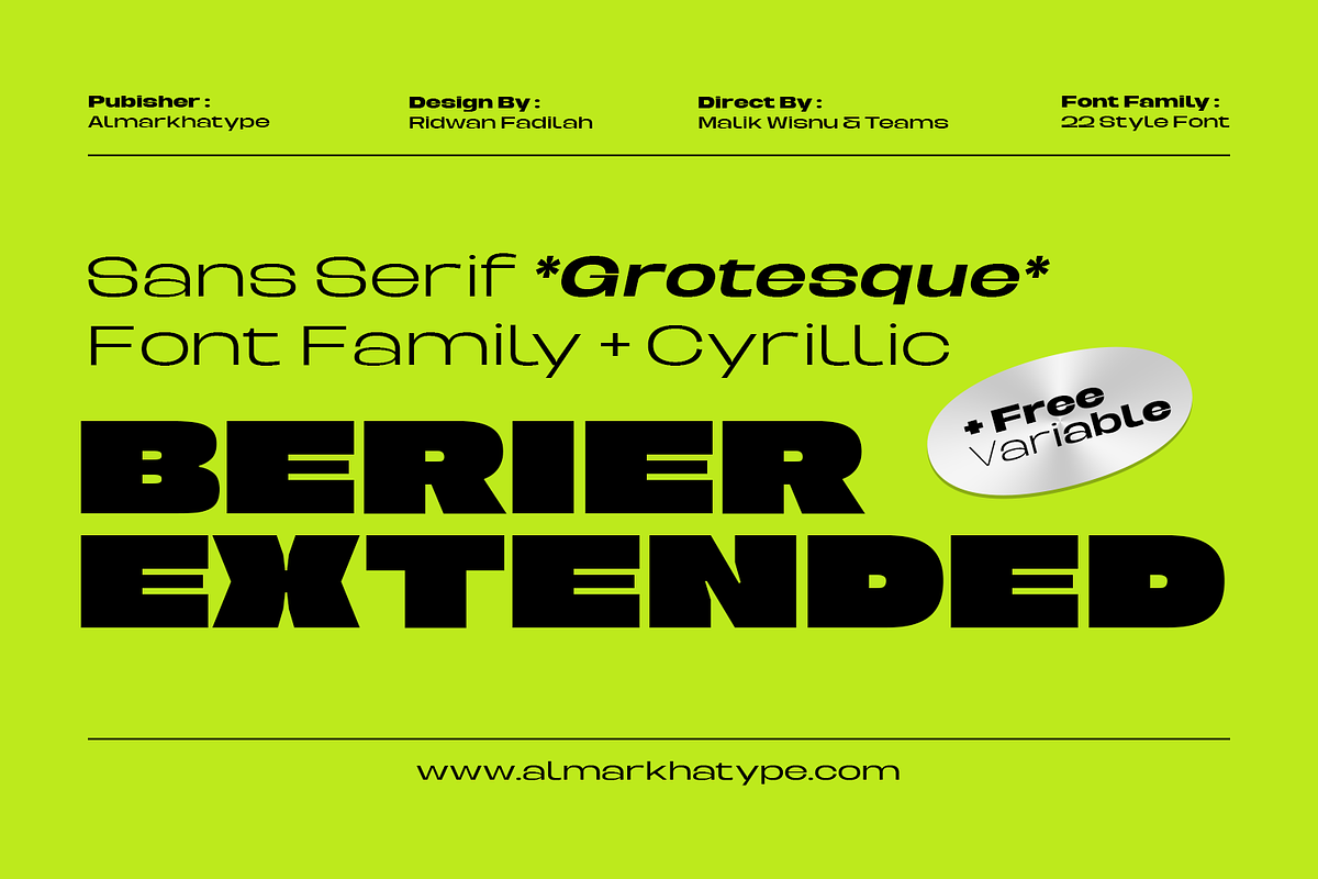 Berier – Grotesque Extended Typeface, a Sans Serif Font by Almarkhatype (Photo 1 of 10)