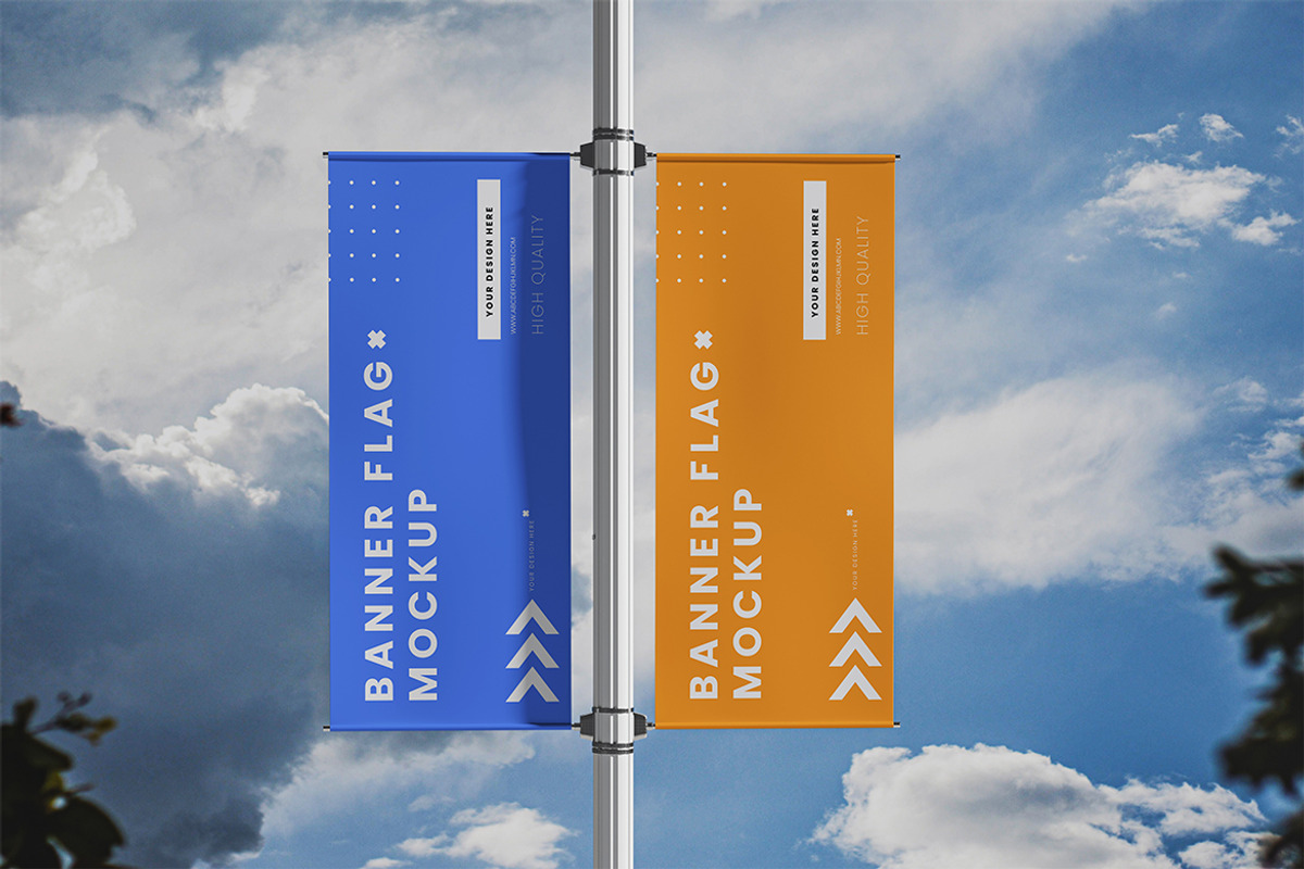 Flag Banner Mockup, an Advertising Mockup by SimpangGraphics (Photo 2 of 5)