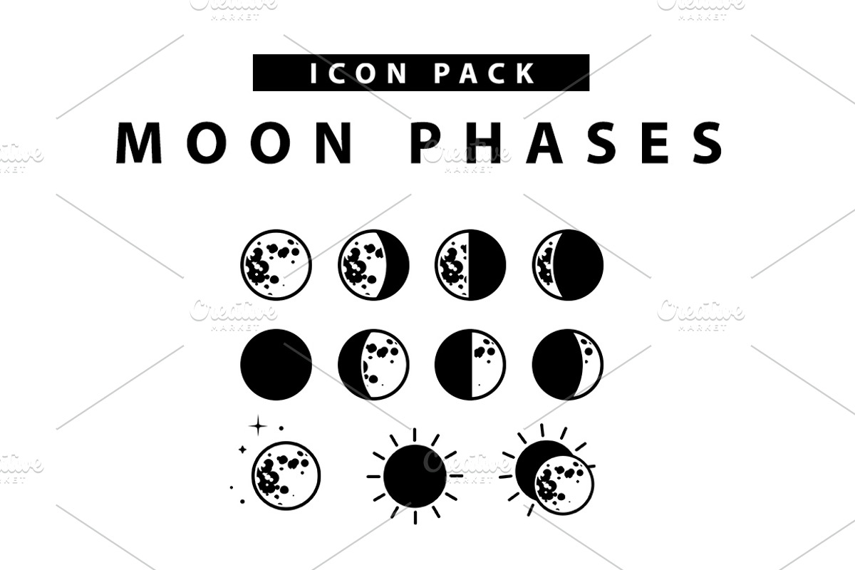 Moon Phases Icon Set, an Icon by MarkieAnn Creative (Photo 1 of 4)