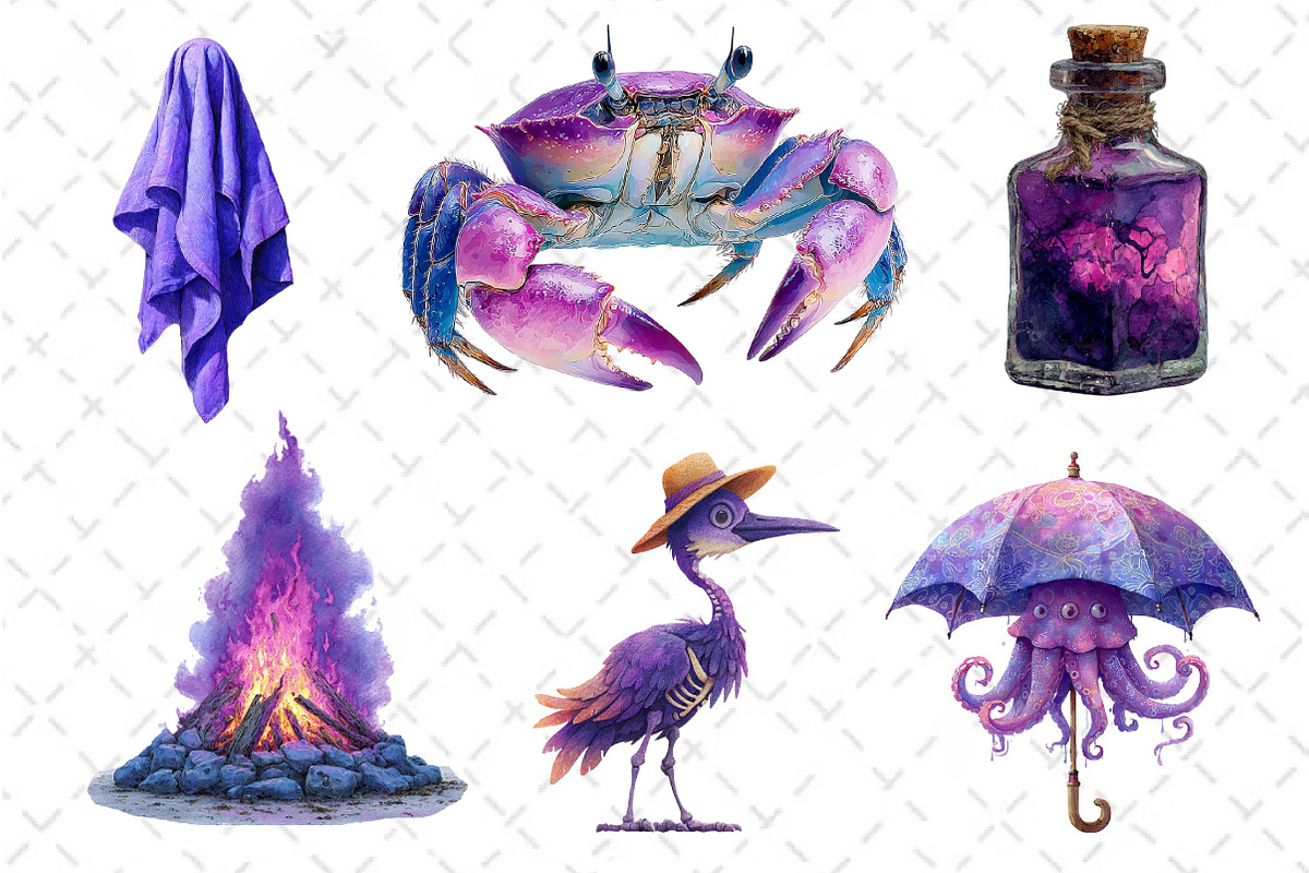 Creepy Summer Beach Clipart, an Illustration by Dream Creation (Photo 5 of 6)