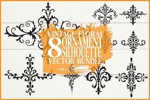 Vintage Floral Ornament  Set, an Illustration by yasushie