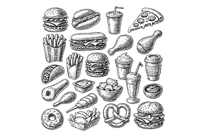 Fast Food Icons, an Object Graphic by nikagraphic