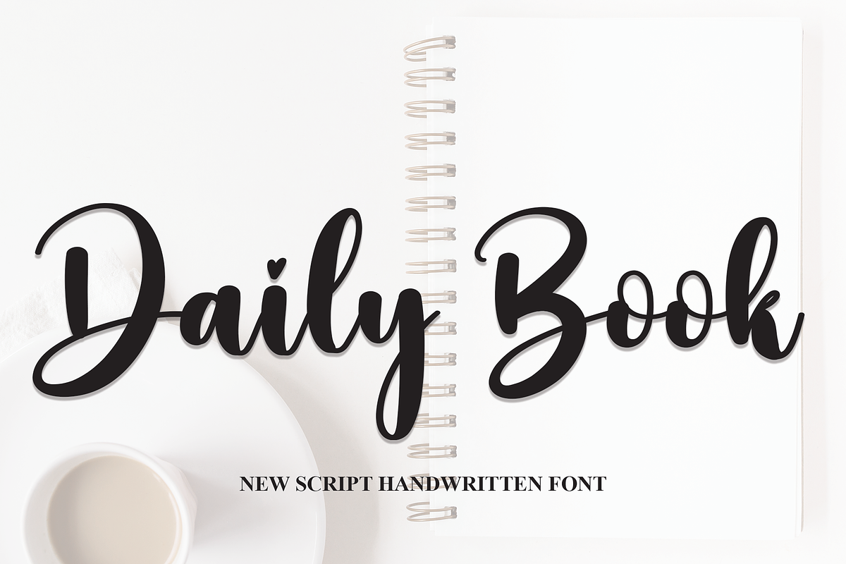 Daily Book | Script Font, a Script Font by Scratchones (Photo 1 of 8)