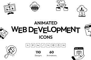 Animated Web Development Icons, an Outline Icon by Vectors Market