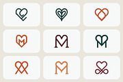 Minimalist Heart Monogram Logo Set, a Branding & Logo Template by Vectorium Studio (Thumbnail 2 of 2)