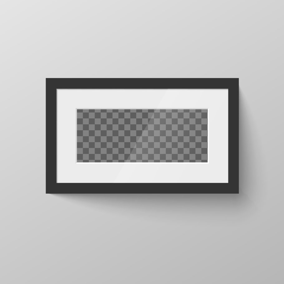 Horizontal black blank picture frame, an Object Graphic by BestPics