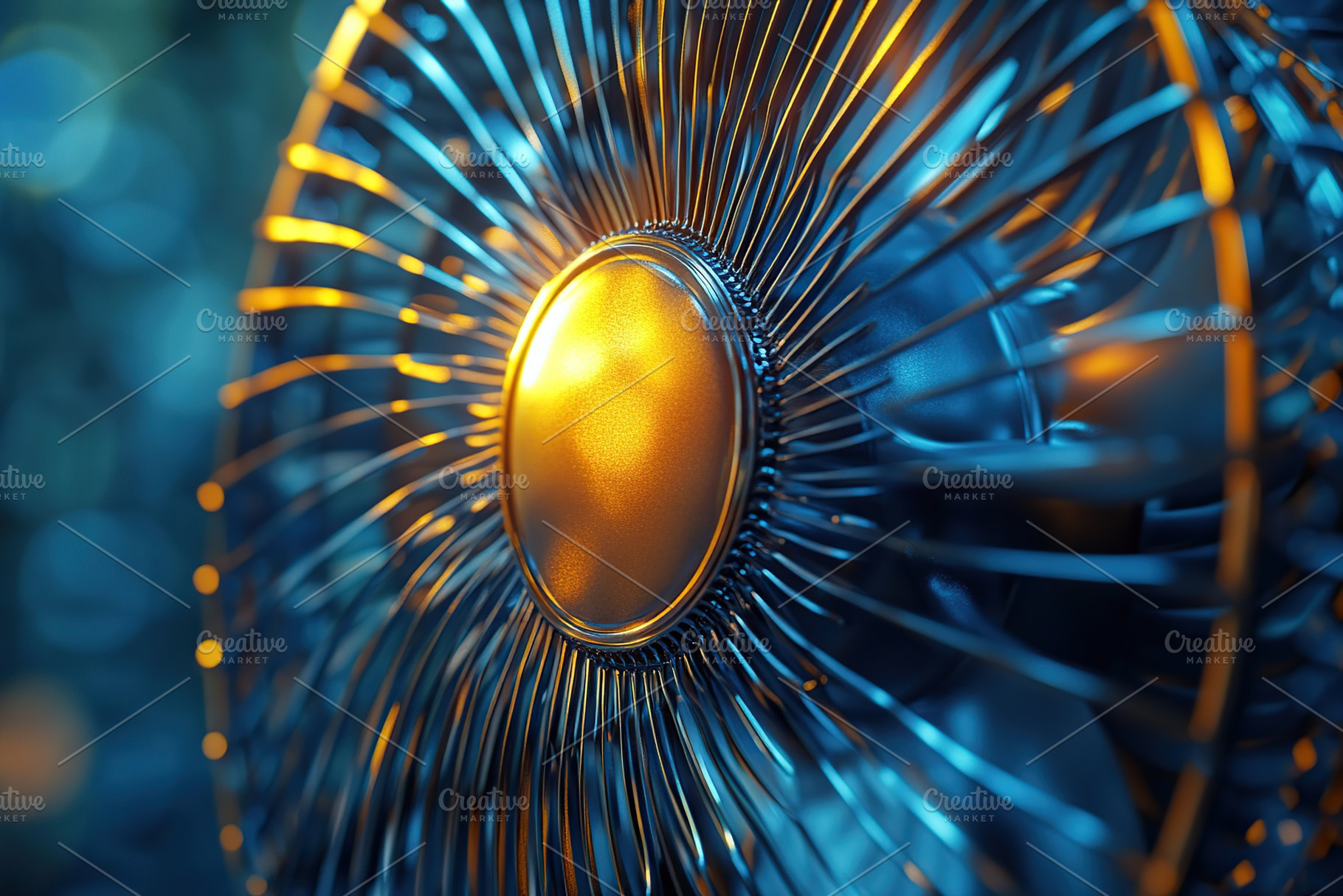 Cooling effects of a fan producing a gentle breeze in a cozy indoor setting, a Photo by AlyaAnd