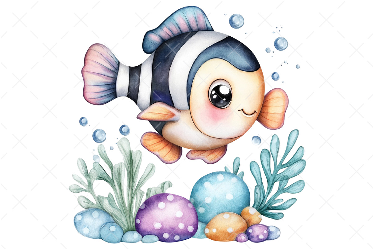 Under the Sea Watercolor Clipart PNG, an Illustration by Craft Nest (Photo 10 of 12)