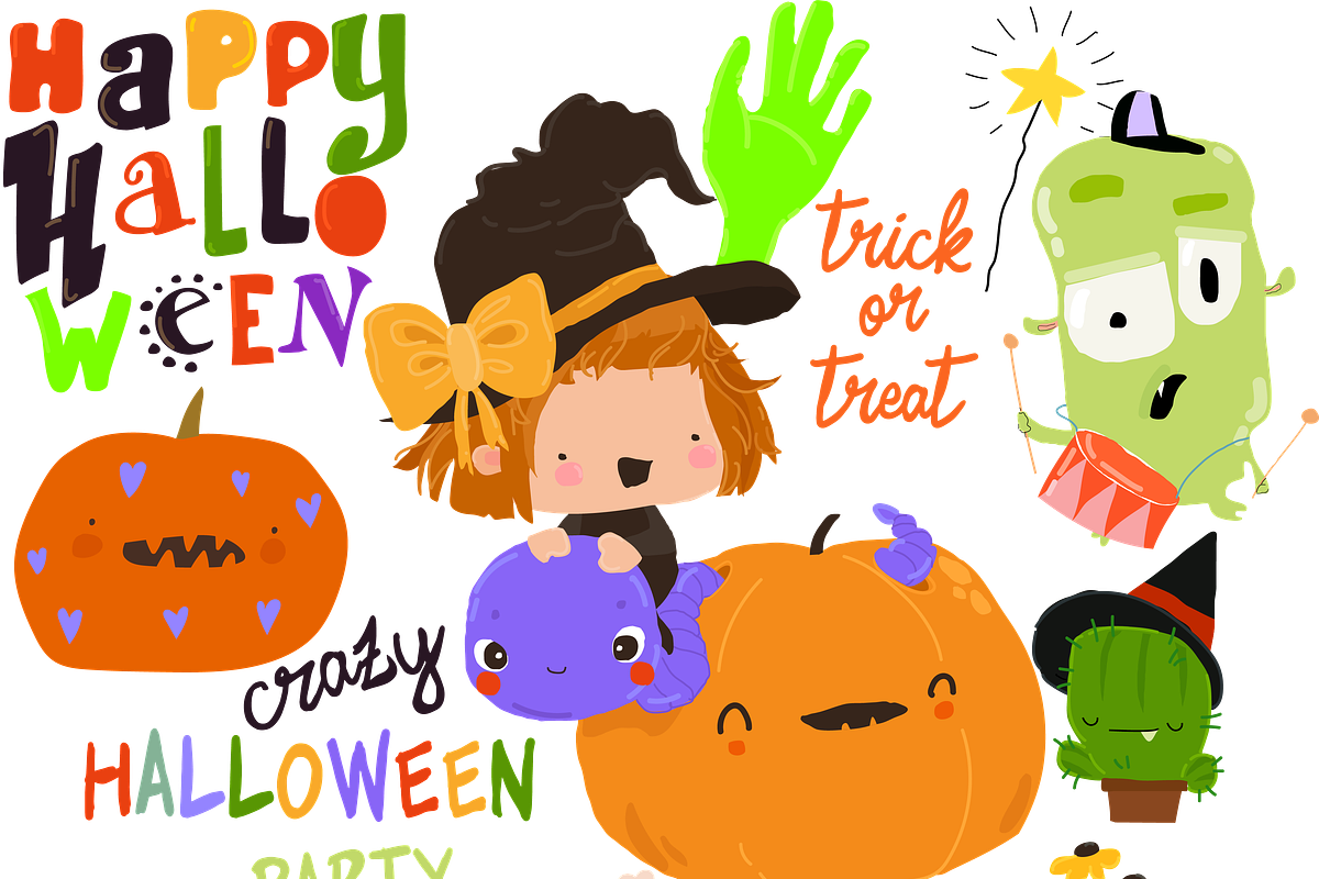 Cartoon Set WithHalloween Elements, a Seasonal Illustration by Maria Starus (Photo 2 of 3)