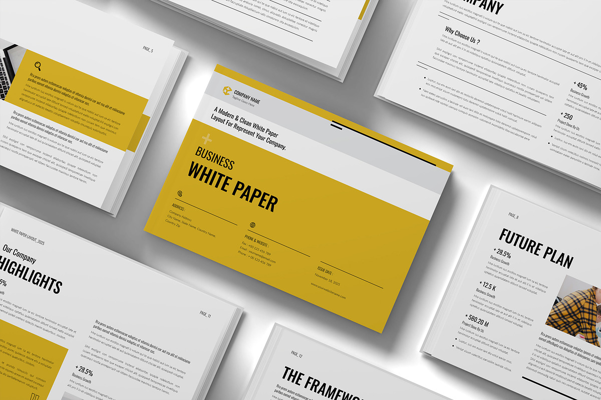 Business White Paper Landscape, a Brochure Template by DesignCrest (Photo 12 of 14)
