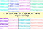 Watercolour Stripes Background Set, a Pattern Graphic by MaraquelaStudio (Thumbnail 1 of 4)
