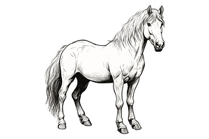 Horse sketch. Standing horses, a Graphic by LadadikArt