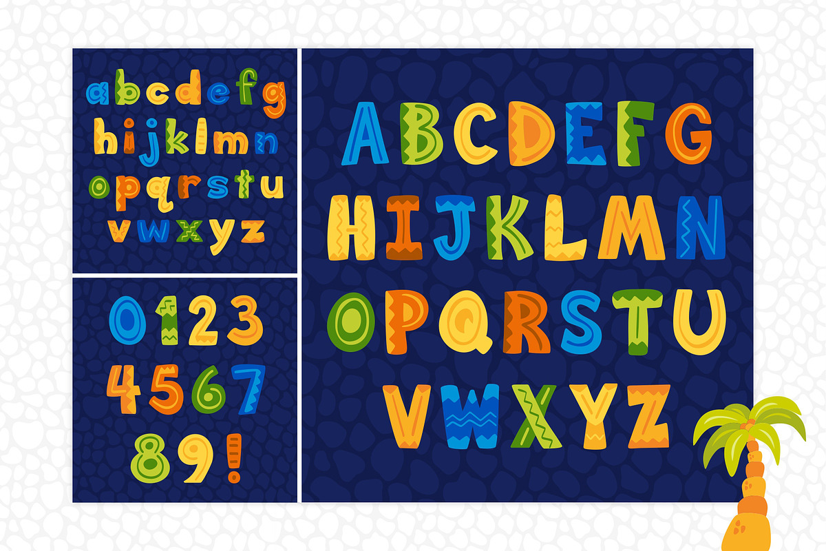 Dinosaurs patterns and alphabet, an Animal Illustration by LartGraphics (Photo 8 of 12)