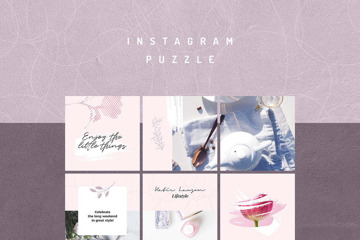 Rosegold Instagram Puzzle, a Social Media Template by Crevo Studio (Photo 3 of 8)