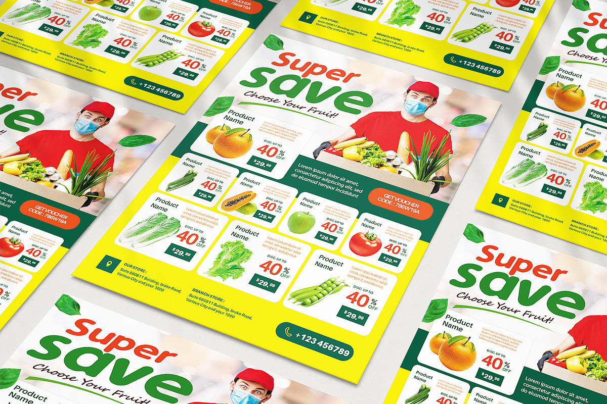 Supermarket Grocery Flyer Template, a Flyer Template by jobnabru (Photo 1 of 2)