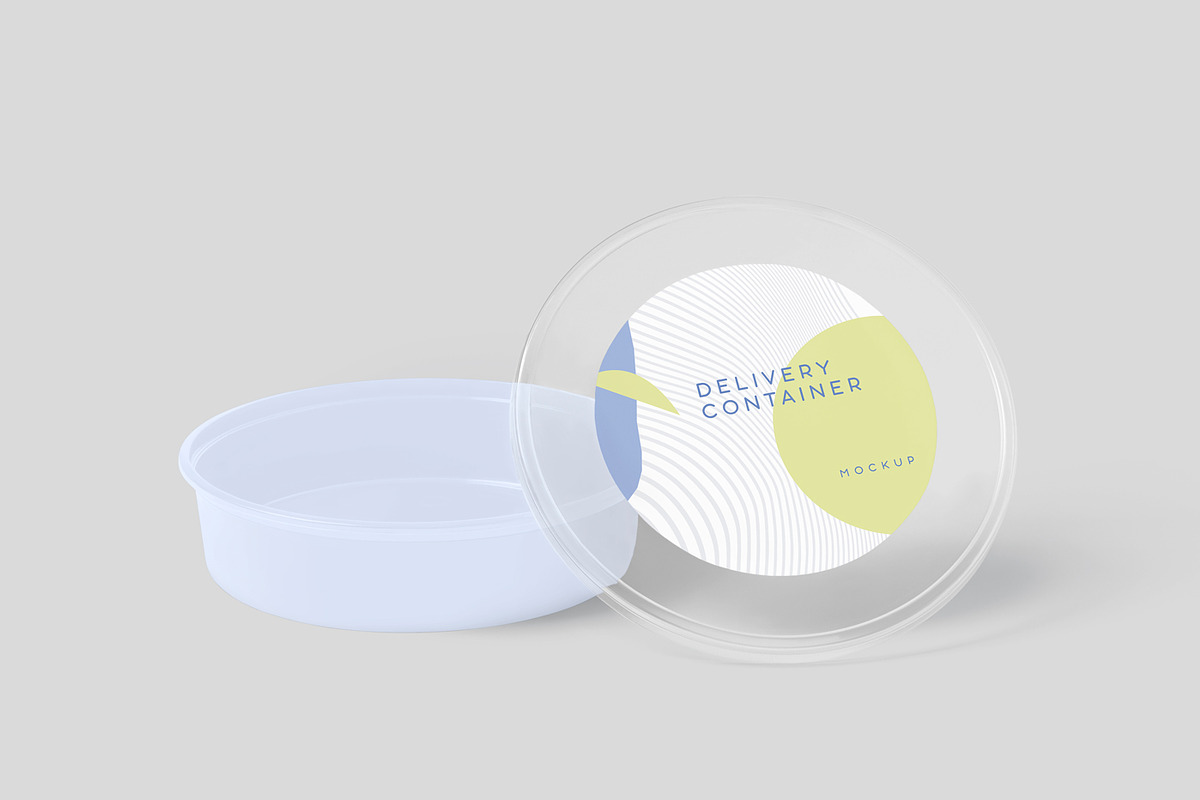 Round Plastic Box Label Mockups, a Cups & Container Mockup by GfxFoundry (Photo 5 of 8)