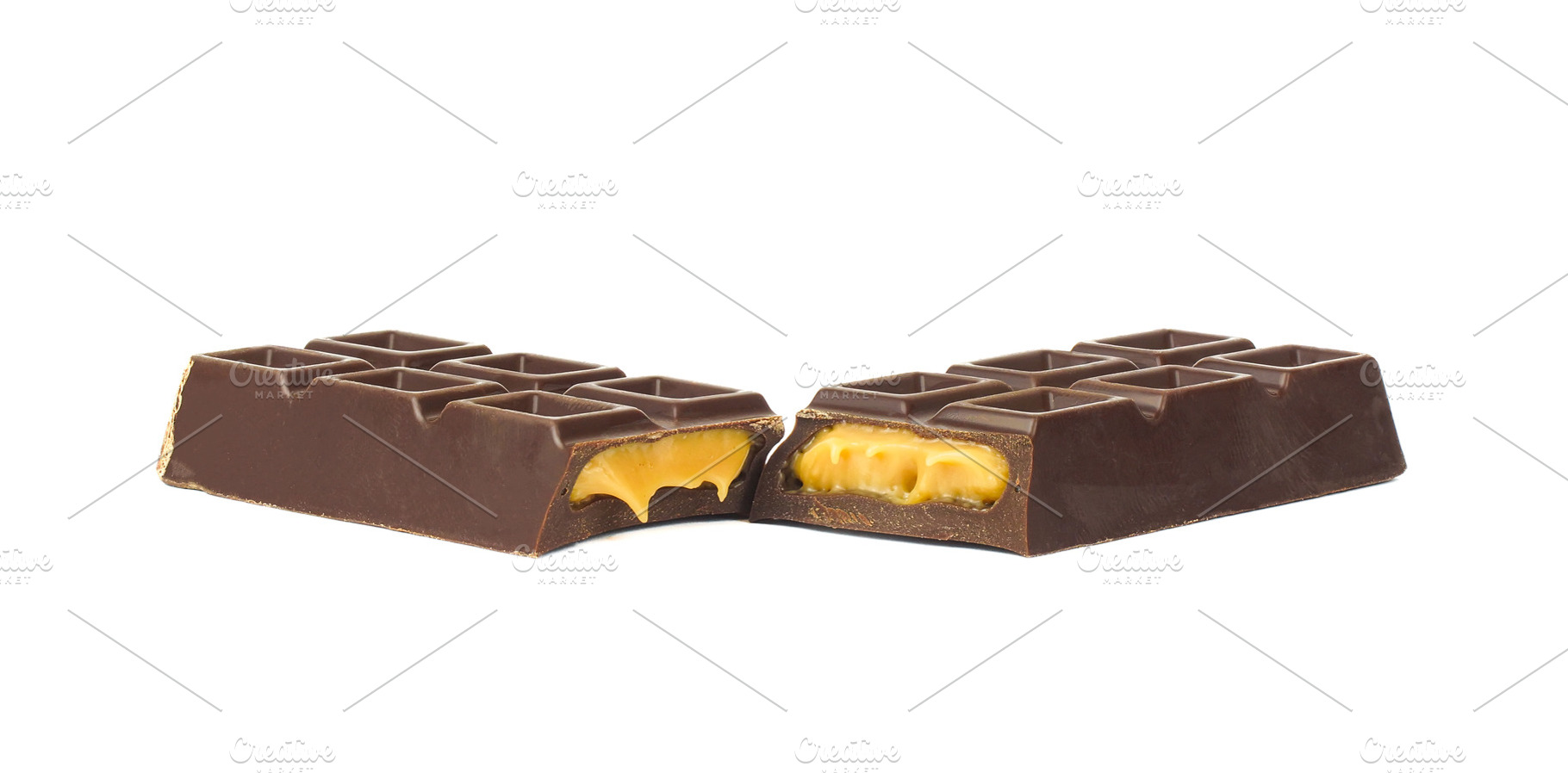 Chocolate bar isolated on white back, a Food & Drink Photo by AlexBush