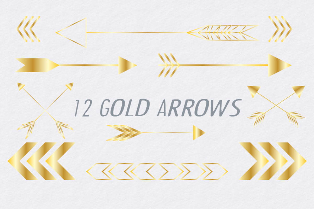 Gold Arrows Vector and PNG Graphics