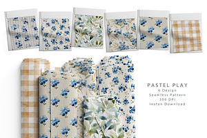 6 Seamless Pattern: Pastel Play