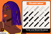 Illustrator Braid & Twist Brush, a Brush Add-On by by Vegalia (Thumbnail 1 of 5)