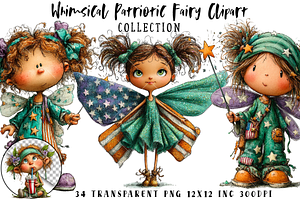 Whimsical Patriotic Fairy Clipart, an Illustration by OK Design