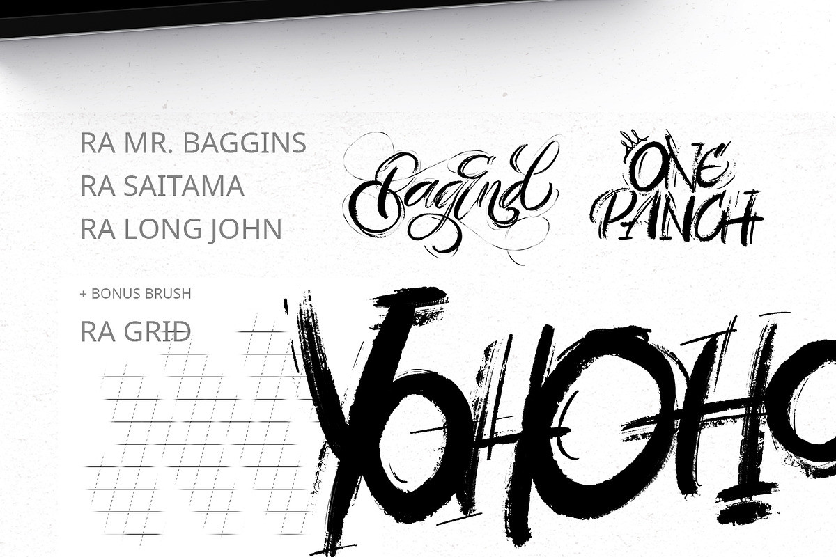 Dry Lettering Brushes. Procreate, a Brush Add-On by Diacritics (Photo 8 of 9)