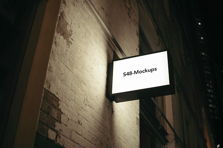 Rectangle Light box shop sign mockup