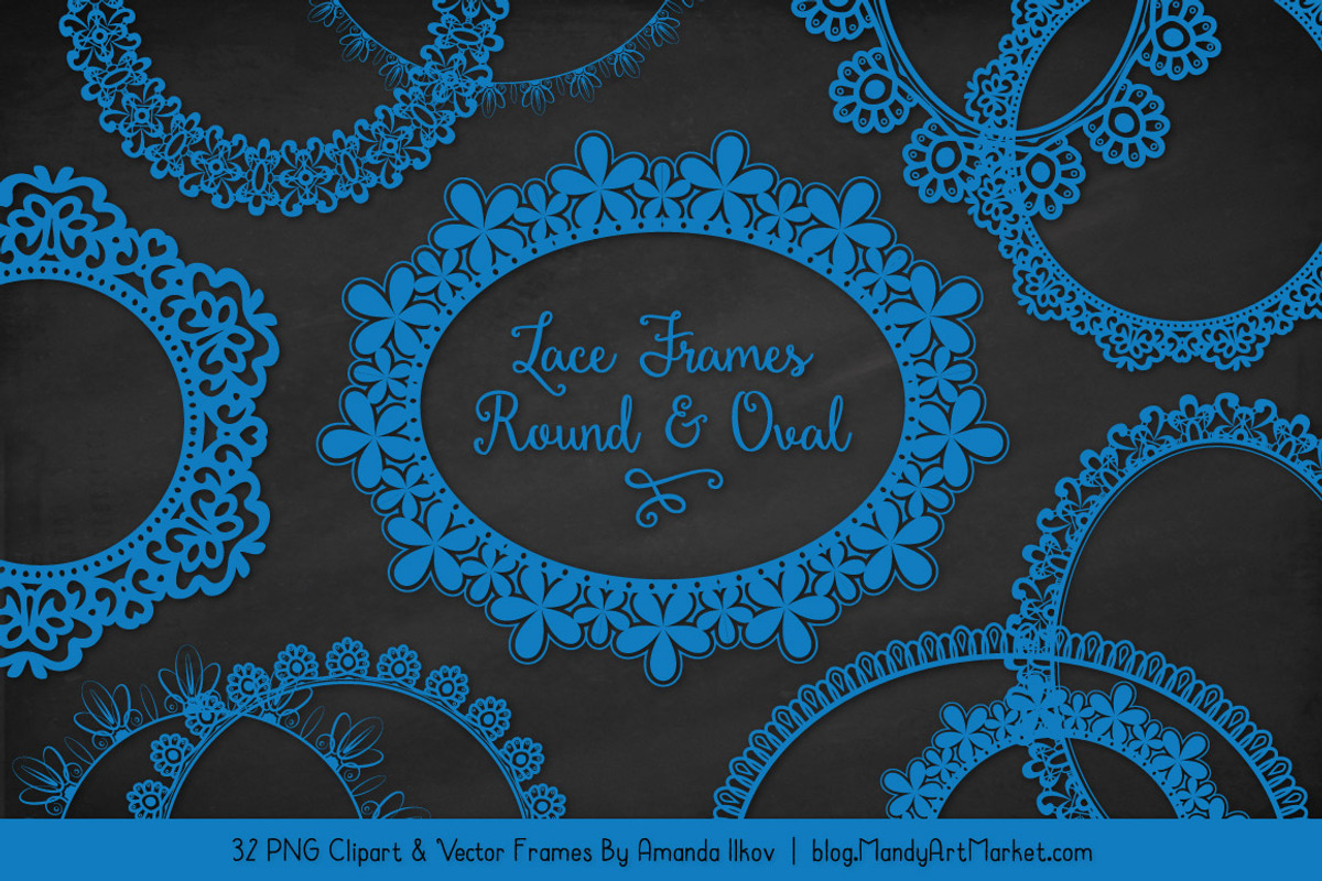 Blue Round Lace Frames, an Illustration by Amanda Ilkov (Photo 2 of 5)