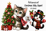 Whimsical Christmas Kitty Clipart, an Animal Illustration by Craft Nest (Thumbnail 1 of 4)